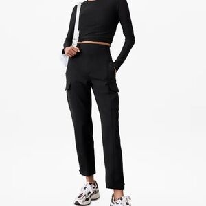 Athleta Black Skinny Nylon Stretch Cargo Women’s Dress/Work Pants